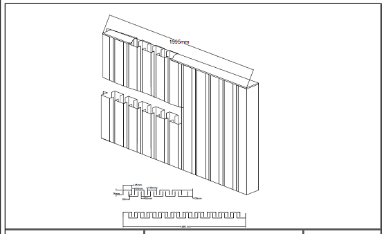 Technical drawings of wall louvers