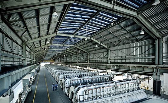 Inside Dubal's aluminium factory in Abu Dhabi with Hurricane® Plus ventilators installed